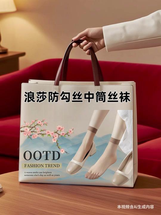 丝袜赛道文案素材 - 精致女生的小细节，从一双好看的短袜开始🌿浪莎超薄肤色中筒丝袜，透明轻盈，上脚自然不假白。耐磨耐穿的面料设计，日常走路、穿搭都合适，隐形贴合不臃肿，搭配单鞋、凉鞋都好看，轻松拿捏温柔……版本过低，升级后可展示全部信息 - 奶芙泡泡🌸作品